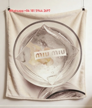 Miu Miu Clear Ice Print Flannel Throw Blanket IMG_0412
